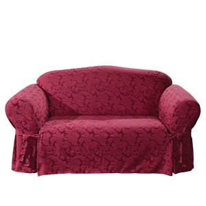 Scroll Sofa Slipcover Burgundy - Sure Fit, Red