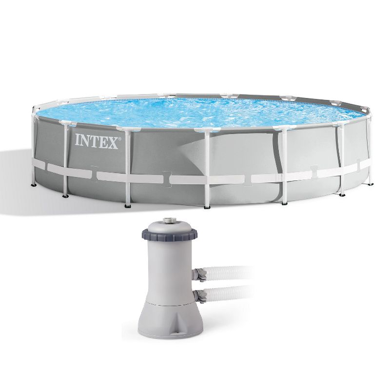 Intex 15ft X 42in Prism Frame Pool Set with Filter Pump, Ladder, Ground Cloth & Pool Cover, 1 of 4