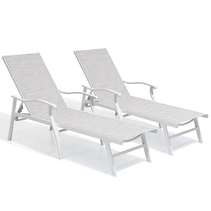 Pellebant Outdoor Patio Aluminum Adjustable Chaise Lounge Chairs with Arms - 1 of 4