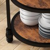 Round End Table with Storage Shelves - 4 of 4