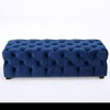 CAVINAS Modern Glam Velvet Button-Tufted Ottoman Bench, Upholstery Rectangle Ottoman, Accent Stools, Entryway Benches - 3 of 4