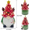 Christmas Gnome Christmas Tree, 8In Mini Ceramic Lighted Christmas Tree, Small Mini Prelit Xmas Holiday Decor for Tabletop Home Room Table Fireplace - 3 of 4