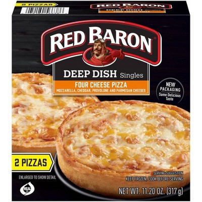 Red Baron Deep Dish Singles Four Cheese Frozen Pizza - 11.2oz