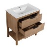 NicBex Bathroom Vanity with Basin/without Basin,Bathroom Sink Vanity with 2 Drawers,30 inch Bathroom Sink Cabinet for Bathroom,Oak/Light Brown - 2 of 4