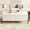 Coffee Table White Center Table Modern Living Room Table with Drawers Rectangle Coffee Table - 4 of 4
