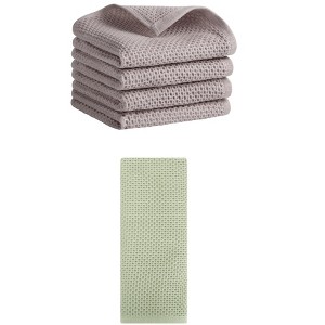 REGALWOVEN 5 Pack Soft Absorbent Waffle Cotton Bathroom Hand Towel Set 13" x 30" - 1 of 4
