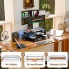 Simple Trending 2 Tier Metal Monitor Stand Monitor riser and Computer Desk Organizer with Drawer and Pen Holder for Laptop, Computer, iMac, Black - 2 of 4