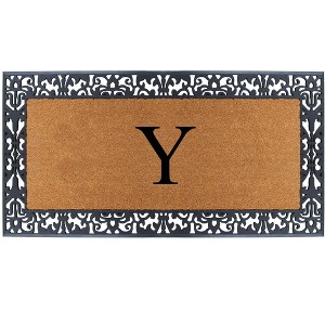 A1HC Natural Coir Monogrammed Outdoor Entrance Door Mat 30X60, Anti-Shed Treated Durable  Doormat - 1 of 4