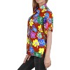 LA LEELA Women's Blouse Summer Short Sleeve Vacation Beach Tops Summer Hawaiian Tie Up Shirts Top Tunics for Women - 2 of 4