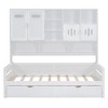TIRAMISUBEST Twin/Full Size Daybed With 2 Storage Drawers and All-in-One Cabinet, Wooden Daybed Frame Sofa Bed with Open Storage Shelves - 4 of 4