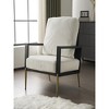 28.75"Modern Low Back White Upholstered Accent Armchair - 2 of 4