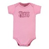 Hudson Baby Infant Girl Cotton Bodysuit and Pant Set, Little Love Flowers Short Sleeve - 4 of 4