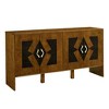 Homy Casa Decorative Storage Cabinet, Brown – Modern Accent Sideboard with Textured Doors and Brass Handles - 2 of 4