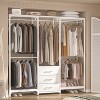 Aheaplus 65.5'' Freestanding Clothes Rack,  Closet Organizer with Drawers and 5 hanging Rods - 3 of 4
