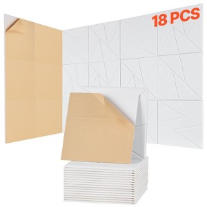 VEVOR 18 Pack Acoustic Panels with Self Adhesive, 11.8x11.8x0.4 in Sound Proof Foam Panels, Polyester Fiber Soundproof Wall Panels High Density,White - 1 of 4