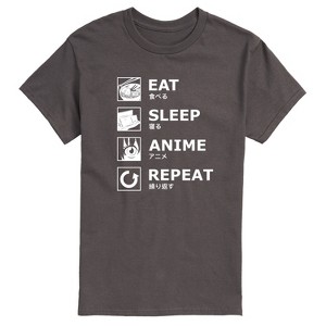Men's - Instant Message - Eat Sleep Anime Repeat Short Sleeve Graphic T-Shirt - 1 of 4