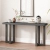 TiramisuBest Geometric Console Table,Solid Pine Legs, Modern Entryway Table for Hallway, Living Room, or Bedroom (Dark Gray) - 2 of 4