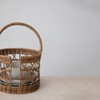 Storied Home Handwoven Wicker Plate Basket with Handle, Natural - 3 of 4
