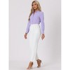 INSPIRE CHIC Women's Mandarin Collar Office Long Sleeve Button Down Shirt - 2 of 4