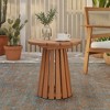 LuxenHome Outdoor Side Table, 17'' Natural Solid Wood Round Accent End Table, Modern Coffee Porch Tables for Indoor Outdoor, Plant Stand Brown - 2 of 4