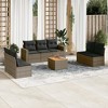 vidaXL Patio Sofa Set with Cushions Outdoor Furniture 8 Piece Poly Rattan - Gray - 2 of 4