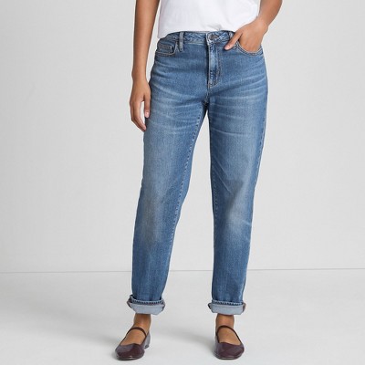 Lands' End Women's Soft Denim Mid Rise Boyfriend Jeans
