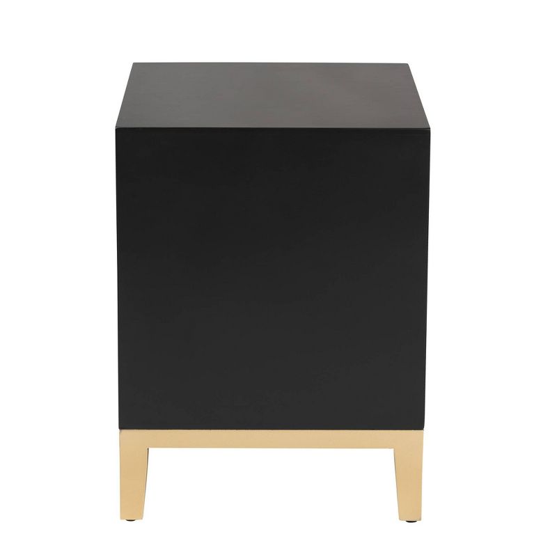 Donald Wood and Metal 2 Drawer End Table - Baxton Studio, 6 of 12