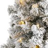 5ft. Flocked Fir Artificial Christmas Tree with 150 LED Lights – Petite Winter Wonderland Holiday X-Mas Glow - 3 of 4