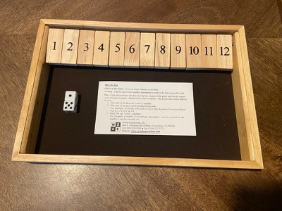 Bits and Pieces - Wooden Shut The Box 12 Dice Game Board - Classic Tabletop Version of The Popular English Pub Game - Measures