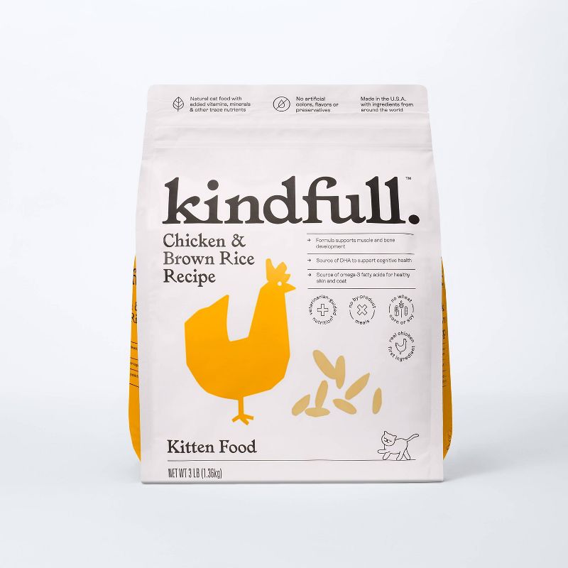 Chicken and Brown Rice Kitten Dry Cat Food - Kindfull™, 1 of 8