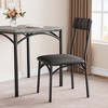 Industrial Dining Table Set for 3, Square Wood Tabletop kitchen Table with 2 Upholstered Chairs, Retro Dinner Dinette Table Set for Living Room - 4 of 4