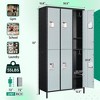 Mlezan 72" Metal Locker:3 Doors, BLack&Grey Steel Storage for Office, School,Gym,or Home. Durable and Versatile Employee or Personal Storage Solution. - 3 of 4
