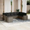 vidaXL Garden Sofa Set Grey PE rattan, powder-coated steel, polyester - 2 of 4