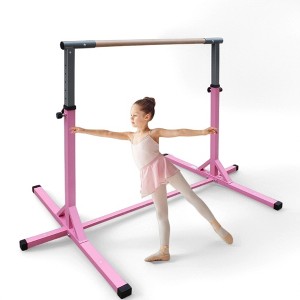 NAYSAYE Exercise Trainer Gymnastics Bar Adjustable Height for Home Kids Training, Pink, 52.56"*21.85"*5.51" - 1 of 4