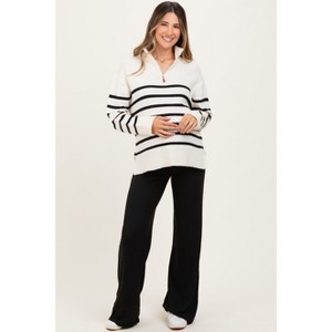 Pinkblush Black Brushed Knit Flare Leg Maternity Pants - 1 of 4