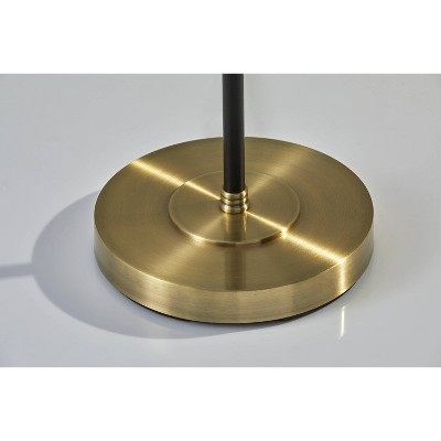 Bergen 59" Antique Brass & Black Mid-Century Modern Floor Lamp