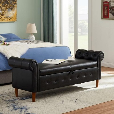 NicBex 48.4" Storage Bench Rectangle Storage Ottoman for Bedroom, Living Room