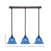 Toltec Lighting Any 3 - Light Chandelier in  Dark Granite with 7" Blue Italian Shade - 2 of 2