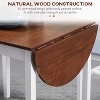 Homy Casa Drop-Leaf Dining Table, White and Walnut – Space-Saving Convertible Design - 4 of 4