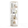 4-Tier Rotating Bookshelf, Bookcase with Bookends for Small Spaces, Corner Shelf, Steel Frame - 2 of 4