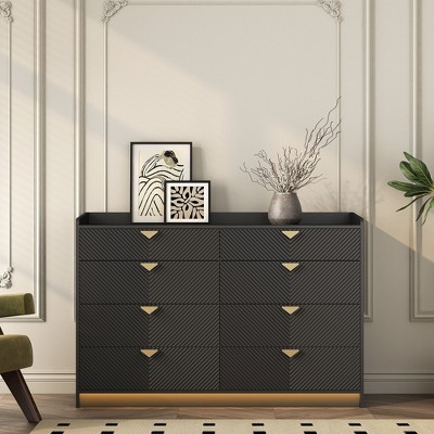 PAGED Dresser Chest of Drawers Wooden Storage Cabinet with 4 Doors and 2 Drawers for Bedroom