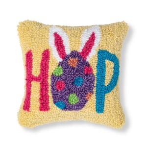 C&F Home 8" x 8" Egg Hop Hooked Small/Petite Accent Pillow - 1 of 3