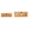 Storied Home Rattan and Bamboo Nestable Storage Boxes with Glass Lids, Natural, Set of 2 - 4 of 4