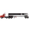 Kenworth T880 Day Cab Tandem Truck w/Pusher-Axle & Petroleum Tanker Trailer Red & Chrome 1/50 Diecast Model by Diecast Masters - 2 of 4