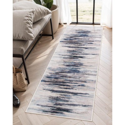 Lahome Machine Washable Modern Abstract Floor Mat-Non Slip Ultra Thin Soft Rug for Living Room, Bedroom, or Office