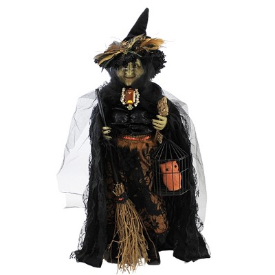 Halloween 24.0" Hilda "Witch" Broom Owl Key  -  Decorative Figurines