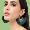 SOHI Women's Gold Tassel Hoop Earrings - 3 of 3