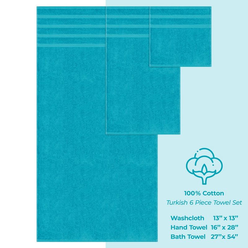 American Soft Linen 6 Piece Towel Set, 100% Cotton Bath Towels for Bathroom, 4 of 10