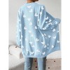 Heart Cardigan Sweater for Women Oversized Valentine Cardigan Cute Love Print Open Front Knit Sweaters Coat with Pockets - 4 of 4