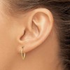 Black Bow Jewelry Textured Oval Hoops with Rhodium Accent Hearts in 14k Yellow Gold - 3 of 4